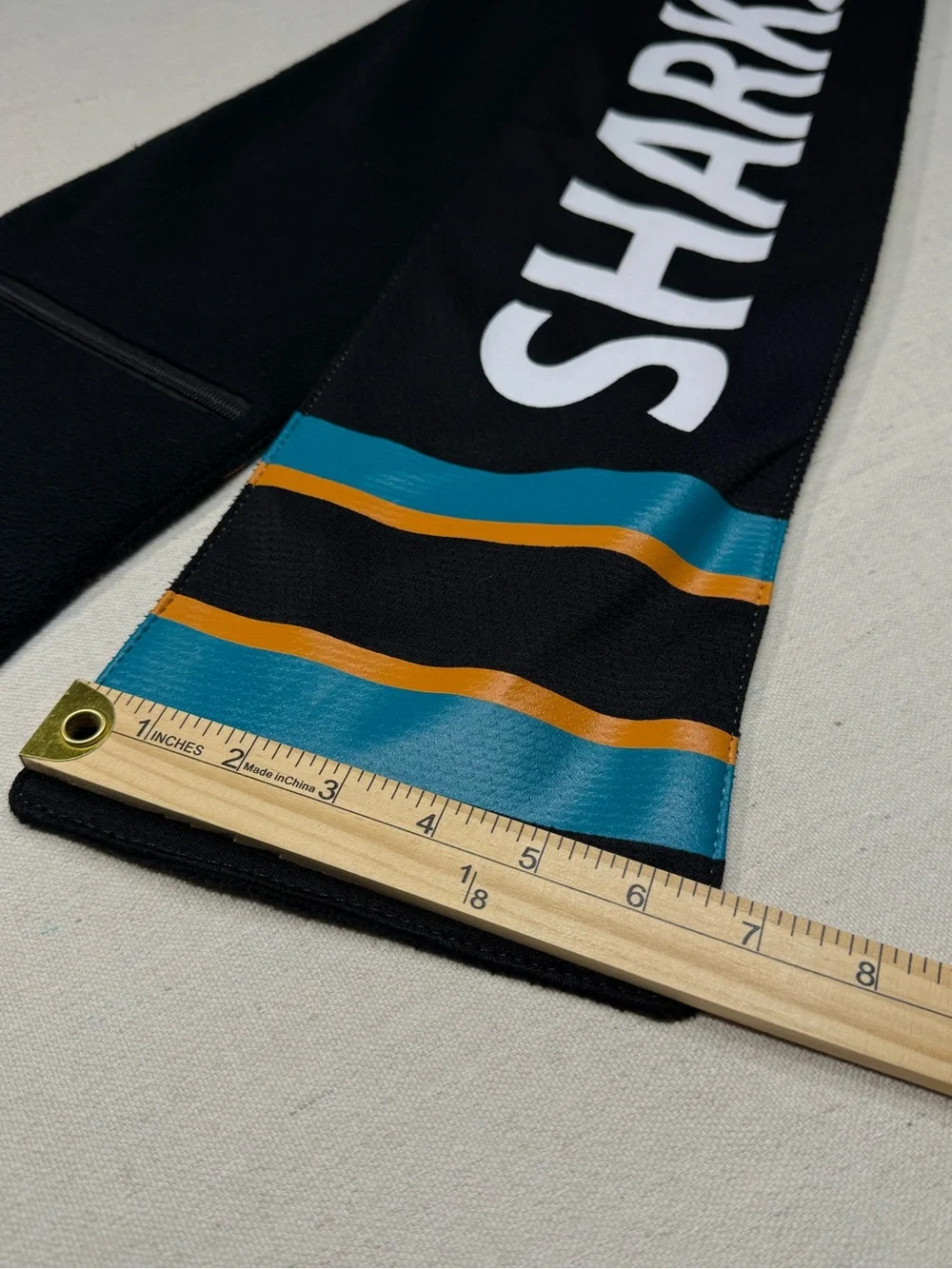 San Jose Sharks NHL Scarf with Logo - Black, Teal & Orange